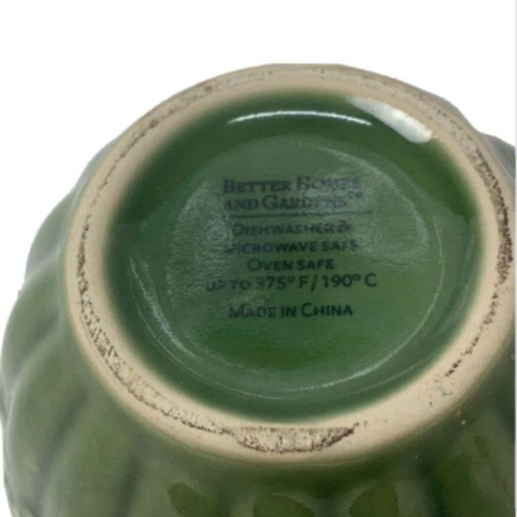 Home & Gardens Green Ceramic Round Oven-Safe Bowls x 3  - 2"Tall  3 3/8" wide - Picture 4 of 6